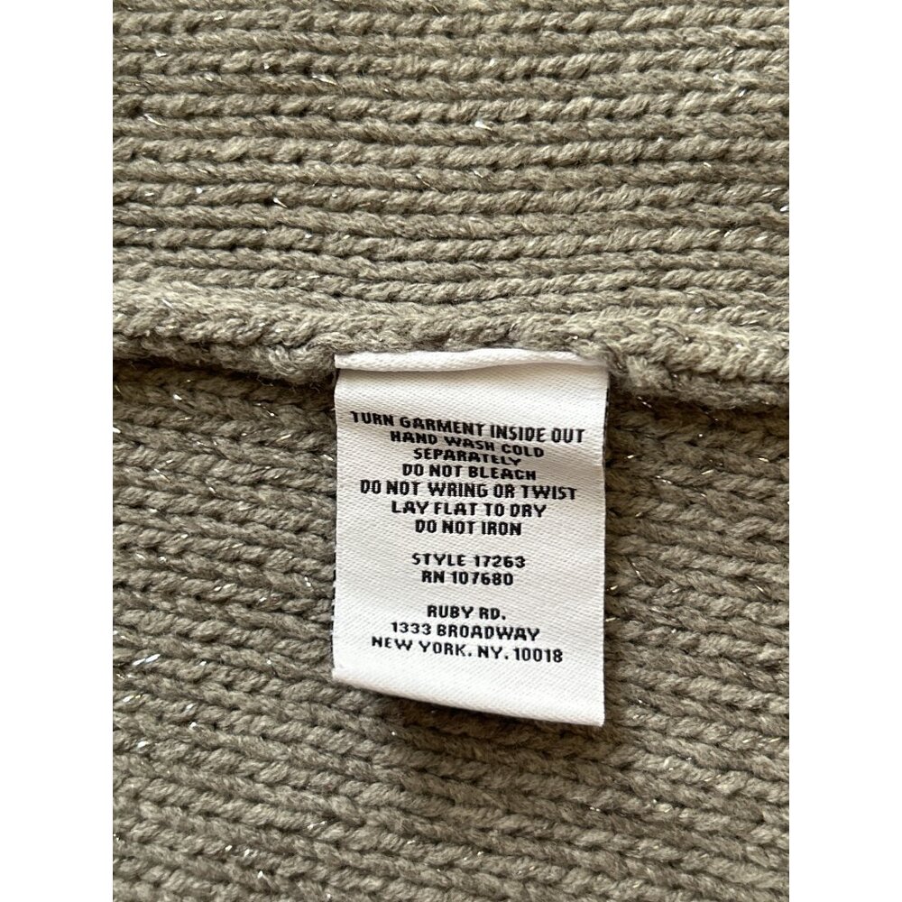 Ruby Road, Gray Metallic Open Front Faux Animal F… - image 6